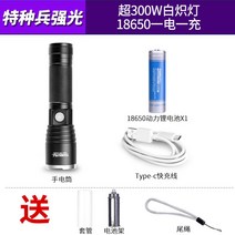 ETL 소형 서치라이트 USB 캠핑 낚시 후레쉬 Led 랜턴 충전식 차박 팬라이트 손전등, 300W백열등:186501전기(패키지7)개