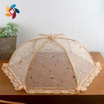 40대여성 원터치 브라운 레이스 밥상보 돔커버 케익덮개 빵커버 음식덮개