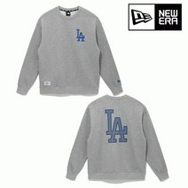 뉴에라 MLB 그리드 로고 LA 다저스 맨투맨 헤더 그레이 N 13338672