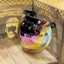 베트남 SoL 버블 쉴드 오픈페이스 전용 로얄 M20C 나폴리 루비 헬멧 호환 무지개 옐로우 색상 (헬멧 불포함)