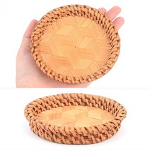 라탄소품 소형 라탄 간식 접시 플레이트, 소