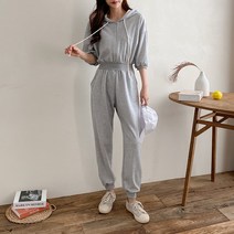특 후두 여성 캐주얼 데일리 아노락 긴바지 점프수트(3col)