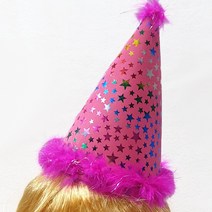 생일 파티용품 모음 고깔 모자 파티 머리띠 왕관 안경 축하 소품, (12)별무늬고깔(진핑크)