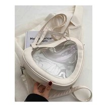 투명 크로스 백 캐주얼 핸드백 가방 하트모양