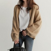 여자 간절기 아우터 보송 볼륨소매 여성스런 가디건 여자상의 _ 7501209EA