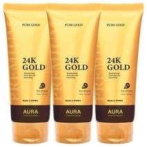 아우라 24k 골드 프리미엄 필 오프 마스크, 1개, 3개