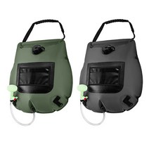 캠핑용 샤워백 물주머니 워터백 캠핑샤워기 솔라 온도체크 낚시 차박 20L, 검정