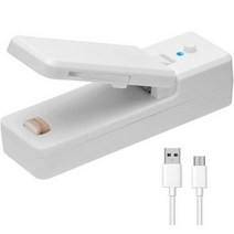 미니실링기 포장기계 컵 음료 실링기 실링기계 밀봉기 가정용 2 in 1 usb 충전식 미니 백 실러 커터 칼이있는 히트 비닐 봉지 식품 보관을위한 휴대용, 백색 USB 충전식, 02 white