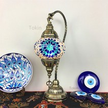 스테인드글라스 모로코 스탠드 엔틱 빈티지 침실 거실 레스토랑 호텔 펜션 바 터키 조명, 아이스블루TS1P01+SSB