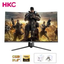 게이밍모니터 HKC-뉴 27 인치 32 모니터 게이머 144Hz 디스플레이 PC 컴퓨터 VAG HDMI 호환 DP 1920*1080, 04 HKC C329  32Inch_02 EU 플러그