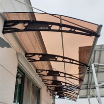 캐노픽스 1500x5000 비막이 가격 시공 자재 브라켓 렉산 폴리카보네이트 창문렉산, 회색틀 브라운렉산
