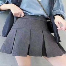 플레이어 스커트 주름 바스락 플리츠 여성용 빈티지 그레이 귀여운 하이웨이스트 미니 패션 하라주쿠 봄