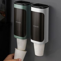 프리미엄 멀티 종이컵 디스펜서 다이소컵홀더 자동 홀더 거치대 보관함 1구 2구, 그린2구