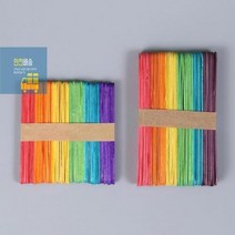 나무스틱 아이스크림막대 유아 미술놀이 초딩 유아 만들기 키트 초등학생 만들기 세트, 칼라(대)