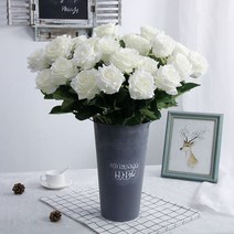 비투비월드 로즈가든 벨벳 장미 조화(화이트) 셀프웨딩 부케, 단일옵션
