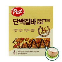 포스트 단백질바 3개입(150g)+사은품(컵받침), 1개