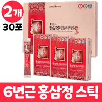 홍삼정 6년근 홍삼스틱 홍삼포 데일리타임 고려홍삼 고려 홍삼 정 선물용 쇼핑백포함 어르신 남자 여자, 2개, 30포