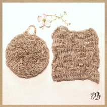 딸랑구즈 친환경 삼베수세미 2p 입문자세트A 세균걱정 NO! 뽀득뽀득 친환경 국산 100%, 코팅동글+사각