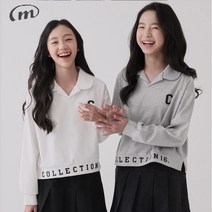 초등학생 주니어 여아 가을 티셔츠 카라티 라운드티 의류 옷 아동 여학생