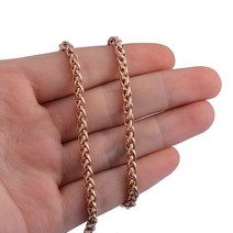 야구선수목걸이 56cm 스테인레스 스틸 체인, 03 Rose, 04 Width 6mm