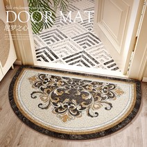 반원형 러그 유럽식 패턴 현관 카페트