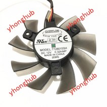 Everflow n240 n250 gts240 250 gts450 t128015sh 서버 냉각 팬 dc 12v 75x75x16mm 3선식, 없음, 검은색