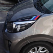 [JS AUTOMOTIVE] 올뉴모닝 본넷 사이드 엠블럼 데칼 랩핑 튜닝 스티커 인테리어 기스방지 가드 용품, 화이트_퍼포먼스, 1개