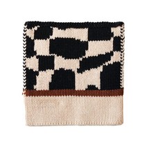 Threesome Momostalk Moyu 디자인 순수 코튼 니트 컵 매트 단열 매트 창조적 인 식탁 매트 북유럽 스타일 식기 단열 매트, 바둑판, 하나