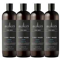 Sukin 수킨 남성 올인원 스포츠 헤어 페이스 바디워시 500mlx4개 For Men Wash Sport, 1개, 500ml