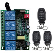 리모컨 가전제품 원격 스마트 다중 AC110V 220V 10A 433 MHz 4CH 4 채널 무선 릴레이 RF 원격 제어 스위치, 04 green