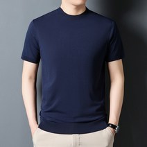 Luspirez 남성 반팔 기본 라운드 니트티