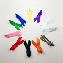 리본 브로치핀 1P 꽈리 캠페인 홍보 추모 근조 인식 집회 뱃지 기억 예방 알림 애도 사회적 의미, C_초록
