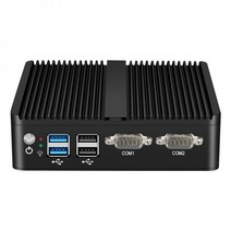 미니컴퓨터 팬리스 미니 PC IPC 인텔 셀러론 J4125 듀얼 기가비트 이더넷 RS232 HDMI VGA WiFi 4G 4xUSB 지원 윈도우 리눅스, 4G RAM 128G SSD WiFi, Intel Celeron N2830
