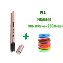 3D 펜 RP900A DIY 3D 인쇄 드로잉펜, 핑크-PLA 필라민트 10M x 20컬러