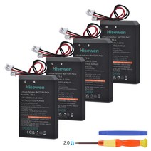 Hisewen 2000mAh PS4 PS4Pro 배터리 소니 Playstation 4 Dualshock V1 V2 컨트롤러 CUH-ZCT2 CUH-ZCT2E CUH-ZCT1E, 04 4 Battery