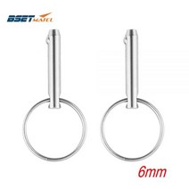 6mm 316 스테인레스 스틸 퀵 릴리스 볼 핀 보트 비미니 탑 데크 힌지 마린 하드웨어 2 개, 35mm