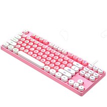 DFMEI K550 기계식 키보드 유선 청축 사무용 키보드 e스포츠 펑크 컴퓨터 게임 기계식 키보드, DK100 화이트 파우더 더블 콤보 기계식 터치