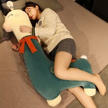 [YLEMI] 알파카 쿠션 긴 베개 카우보이 초대형 여학생 침대에서 안고 자다 다리 인형 인형 벨벳 장난감, 잠꾸러기 알파카 그린