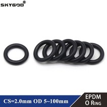 고무 실리콘 오링 O 링 패킹 바킹 개스킷 가스켓 10/50 개 EPDM o CS 2mm OD 5 100mm 산 및 알칼리 저항 방수 마찰 o-링 블랙, OD 100mm ID 96mm, 50Pcs, CS 2.0mm