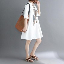 후드 박시 롱 티 핏 원피스 캐주얼 블랙 화이트 루즈 오버 여성 가벼운 20대 여름 시원한 여자 치마 편한 룩 원피스 예쁜 데일리 10대 30대