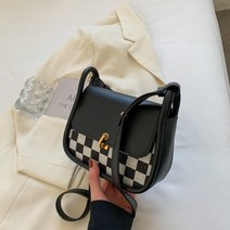 새로운 패션 복고풍 체크 무늬 메신저 백