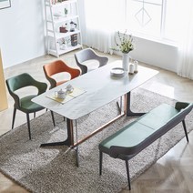 리빙룸가구/제노바 세라믹 4인/6인용 식탁세트/ 포세린 아쿠아텍스 의자포함, 제노바-4인(일반2+벤치1), 그린