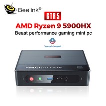 미니 pc 컴퓨터 Beelink-GTR5 AMD Ryzen 9 5900HX 미니 PC 윈도우즈 11 DDR4 32G RAM 500GB SSD WIFI 6E, 03 UK, 02 64GB 1TB
