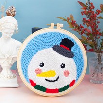 DIY 방콕 취미 펀치니들 자수 세트, 눈사람, 1개