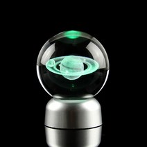 플라네타리움 천체 플라네타륨 세가토이홈스타 가정용 무드등 별자리 투영기 레이저 각인 토성 크리스탈 볼 우주 모델 행성 유리 공 글로벌 홈 장식 천문관 선물, 10.round LED base - 80mm315in