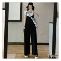 티피/Teepie 여자 와이드 캐주얼 멜빵바지 여름 나시 점프슈트+런닝