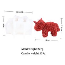 향초만들기귀여운 동물 장미 양초 실리콘 금형 수제 곰 유니콘 토끼 개 모양 DIY 아로마 테라피 수지 비누, 04 Mold D