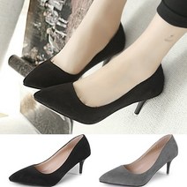 슈썸 여성구두 스웨이드 펌프스 하이힐 미들힐 7.0cm P1086