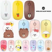라인프렌즈 BT21 무소음 무선 마우스 예쁜 캐릭터 노트북 휴대용 귀여운 토끼 곰돌이 사무용 베이비 미니 브라운 샐리 코니 쿠키 치미 타타 알제이 코야 슈키 망, 라인프렌즈 미니 무선마우스 샐리, 캐릭터선택