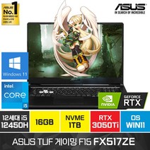 ASUS TUF Dash F15 FX517ZE 12세대 i5-12450H RTX3050 Ti 윈도우11 [백팩증정], WIN11 Home, 16GB, 1TB, 코어i5, 오프 블랙